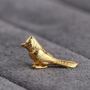 cute bird shape gild s925 sterling silver bead, golden ring bead