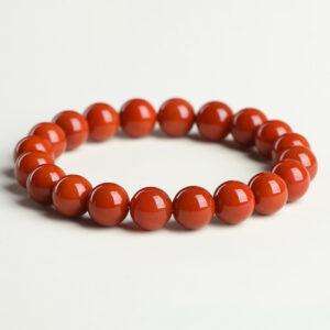6mm - 16mm round shape solid red color natural agate beaded bracelet