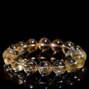 5mm - 11mm round shape genuine natural yellow azeztulite Quartz beaded bracelet