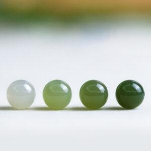 round shape high quality genuine natural green nephrite jade bead