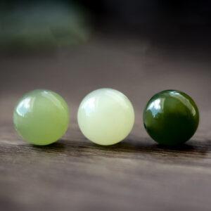 round shape high quality genuine natural green nephrite jade bead