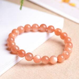 4mm - 12mm round shape 5A natural sunstone beaded bracelet