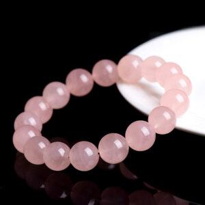 6mm - 14mm round shape 5A natural Madagascar rose quartz beaded bracelet