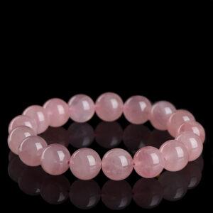 7mm - 14mm round shape 5A natural Madagascar rose quartz beaded bracelet