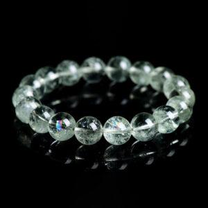 6mm - 14mm round shape inner icy cracks genuine natural green Quartz beaded bracelet