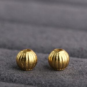 pumpkin shape gild s925 sterling silver bead, golden pumpkin bead