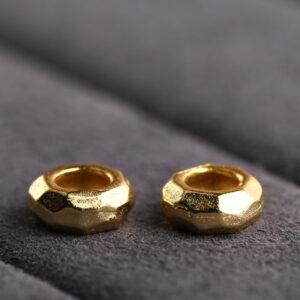 screw nut shape gild s925 sterling silver bead, golden screw nut bead