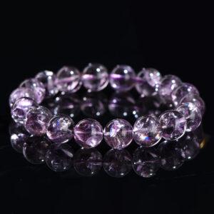 7mm - 12mm round shape natural green Azeztulite Quartz beaded bracelet