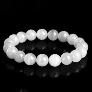7mm - 15mm round shape natural white phantom quartz beaded bracelet