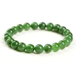 4mm - 12mm round shape natural green nephrite jade beaded bracelet
