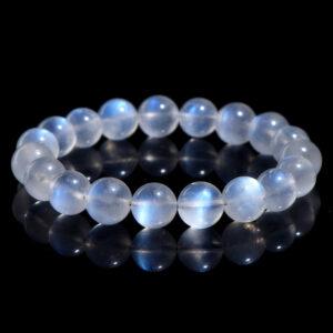 4 - 10 mm round shape 5A natural blue light moonstone beaded bracelet