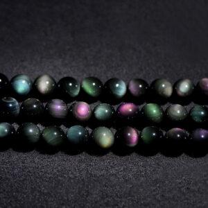 6mm - 16mm whole strand round shape high quality colorful light genuine natural obsidian bead