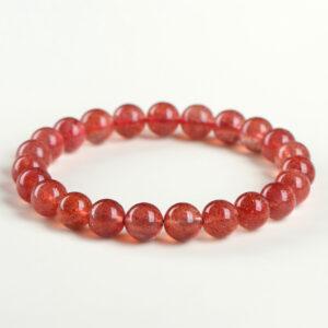 4 - 12 mm round shape 7A natural strawberry quartz beaded bracelet