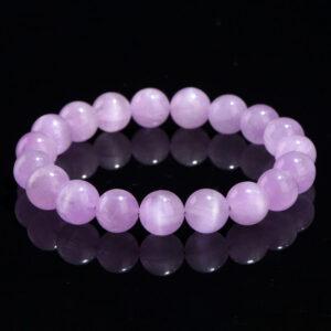 4 - 12 mm round shape 5A genuine natural kunzite beaded bracelet