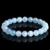 7 - 12mm round shape 3A genuine natural aquamarine beaded bracelet