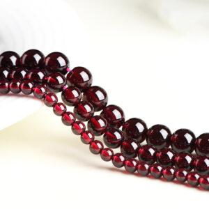 3mm - 9mm whole strand round shape 7A genuine natural wine red garnet bead