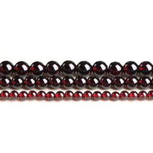 3mm - 9mm whole strand round shape 4A genuine natural wine red garnet bead