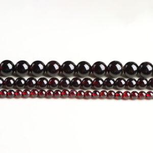3mm - 9mm whole strand round shape 3A genuine natural wine red garnet bead