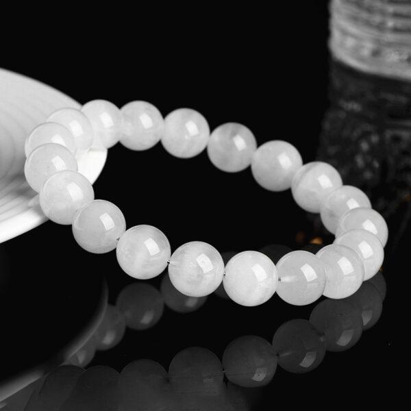 7mm - 15mm round shape natural white phantom quartz beaded bracelet - Image 2