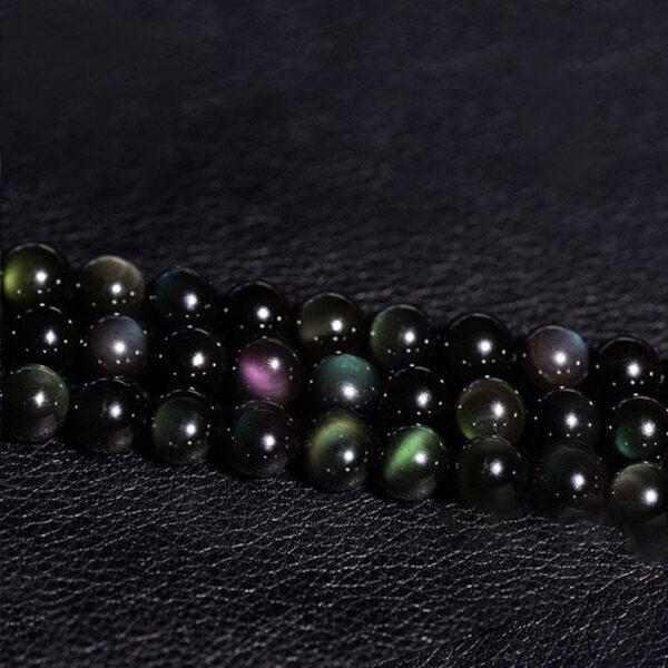 6mm - 16mm whole strand round shape high quality colorful light genuine natural obsidian bead - Image 2