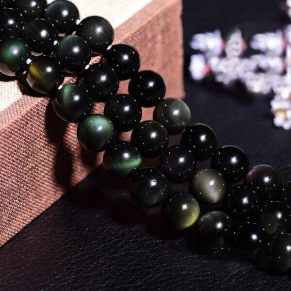 6mm - 16mm whole strand round shape high quality colorful light genuine natural obsidian bead - Image 3