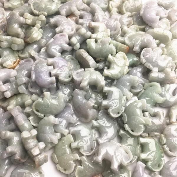elephant shape genuine natural jadeite charm, jade bead - Image 3