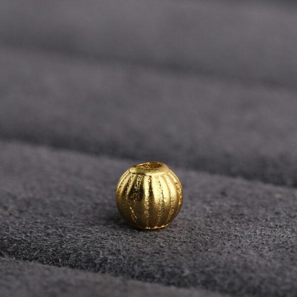 pumpkin shape gild s925 sterling silver bead, golden pumpkin bead - Image 4