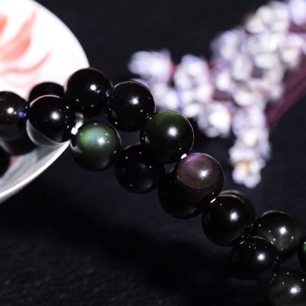 6mm - 16mm whole strand round shape high quality colorful light genuine natural obsidian bead - Image 4