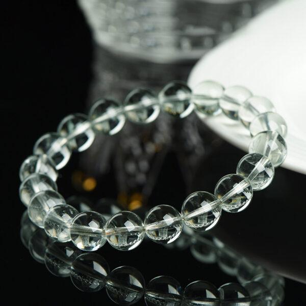 6mm - 14mm round shape inner icy cracks genuine natural green Quartz beaded bracelet - Image 5
