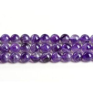 4mm - 12mm whole strand round shape genuine natural amethyst bead