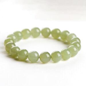 6 - 10mm round shape genuine natural nephrite beaded bracelet