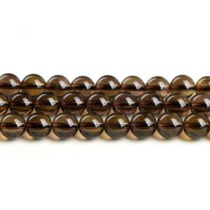 4mm - 12mm whole strand round shape genuine natural smoky quartz bead