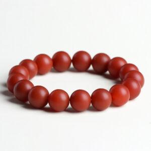 6 - 10mm round shape matte surface genuine natural red agate beaded bracelet