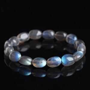 8 * 9mm irregular genuine natural colorful light moonstone beaded bracelet