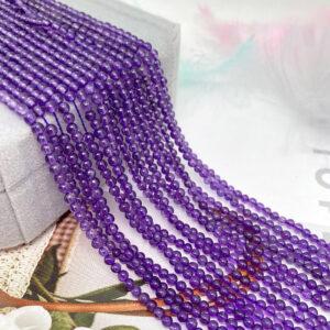 small size 6A genuine natural amethyst bead, 2mm - 4mm whole strand round bead