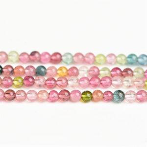 2mm - 3mm small bead whole strand round shape 6A genuine natural tourmaline bead