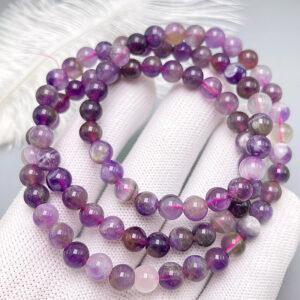 uneven color genuine natural amethyst bead, 6 mm whole strand round bead