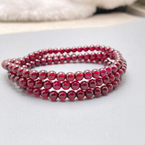 small size wine red genuine natural garnet bead, 4 mm whole strand round bead