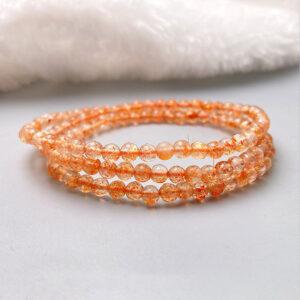 small size genuine natural sunstone bead, 3.8 - 4 mm whole strand round bead
