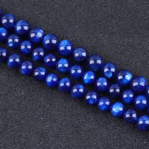 genuine natural kyanite bead, 8 - 12 mm round bead