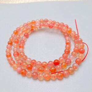 mixed red genuine natural agate bead, 6 - 6.5 mm whole strand round bead