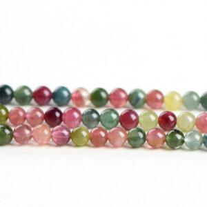 2mm - 3mm small bead whole strand round shape 5A deeper color genuine natural tourmaline bead