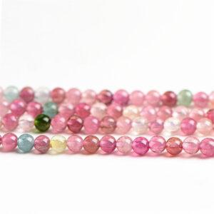 2mm - 3mm small bead whole strand round shape 5A more red color genuine natural tourmaline bead
