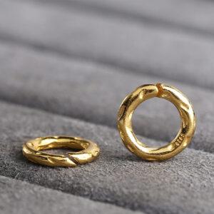 ring shape gild s925 sterling silver bead, golden open ring bead