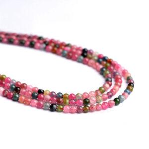 2mm - 3mm small bead whole strand round shape 3A genuine natural tourmaline bead