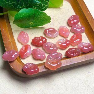 cloud bead, ruyi bead, agate bead, pink bead, red bead, small pendant