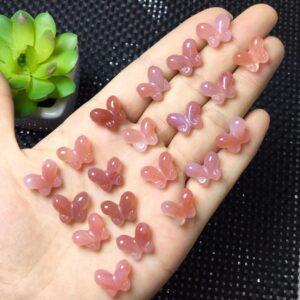 butterfly bead, agate bead, pink bead, red bead