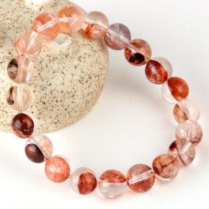 Best quality genuine natural hematoid quartz bracelet, 6 - 12mm round shape beaded bracelet
