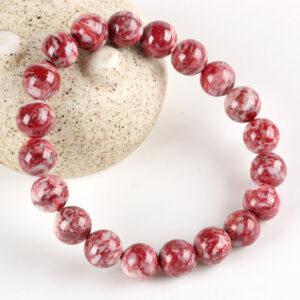 Best quality genuine natural cinnabar bracelet, 6 - 12mm round shape beaded bracelet