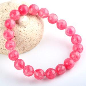 7A genuine natural rhodonite bracelet, 7 - 12mm round shape beaded bracelet